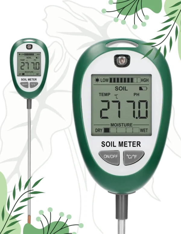 Bioogród - Elektroniczny tester podłoża | miernik ph ziemi 4 w 1