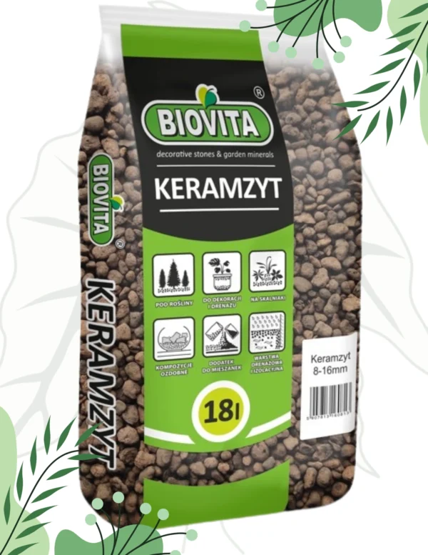 Keramzyt Ogrodniczy Biovita 18 L Frakcja 8-16 mm Do Donic i Drenażu