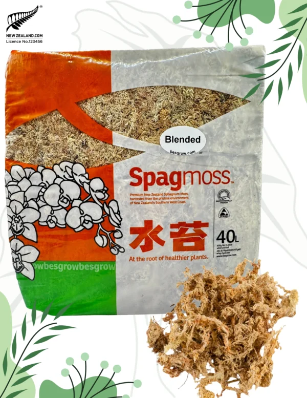 Mech Blended Sphagnum Naturalny Besgrow Sphagmoss 500g/40l Nowozelandzki