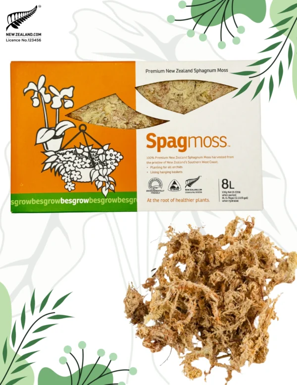 Mech Premium New Zeland Sphagnum Naturalny Besgrow Sphagmoss 100g/8l Nowozelandzki