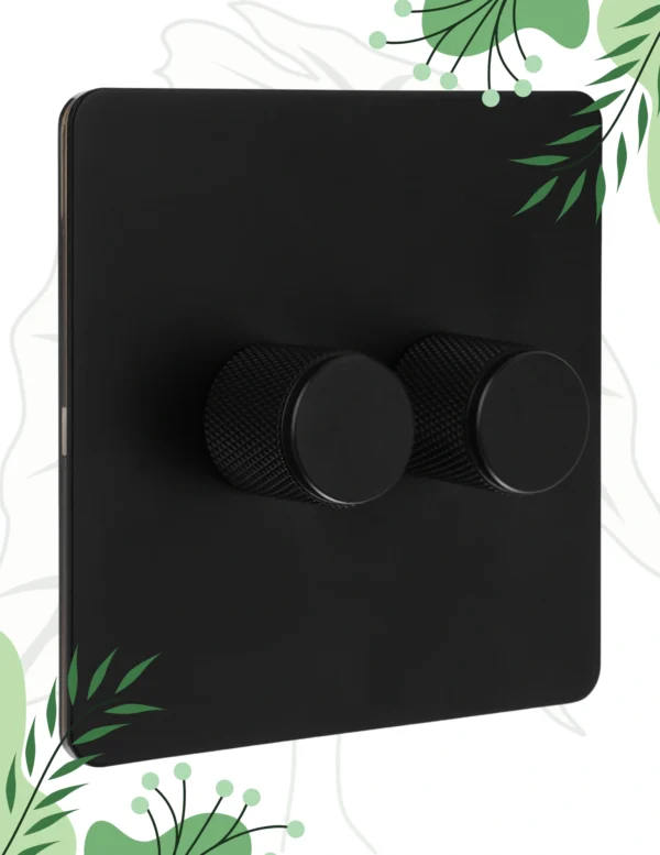 VERTICANA Wall Dimmer 2-Way Black Ściemniacz ścienny czarny podwójny